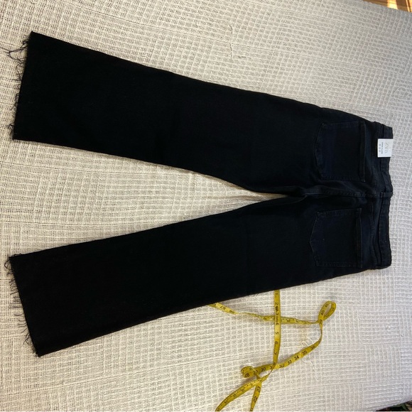 NWT new Zara High Rise Crop Flare Black Jeans Raw hem cropped Size 12 - Picture 12 of 15